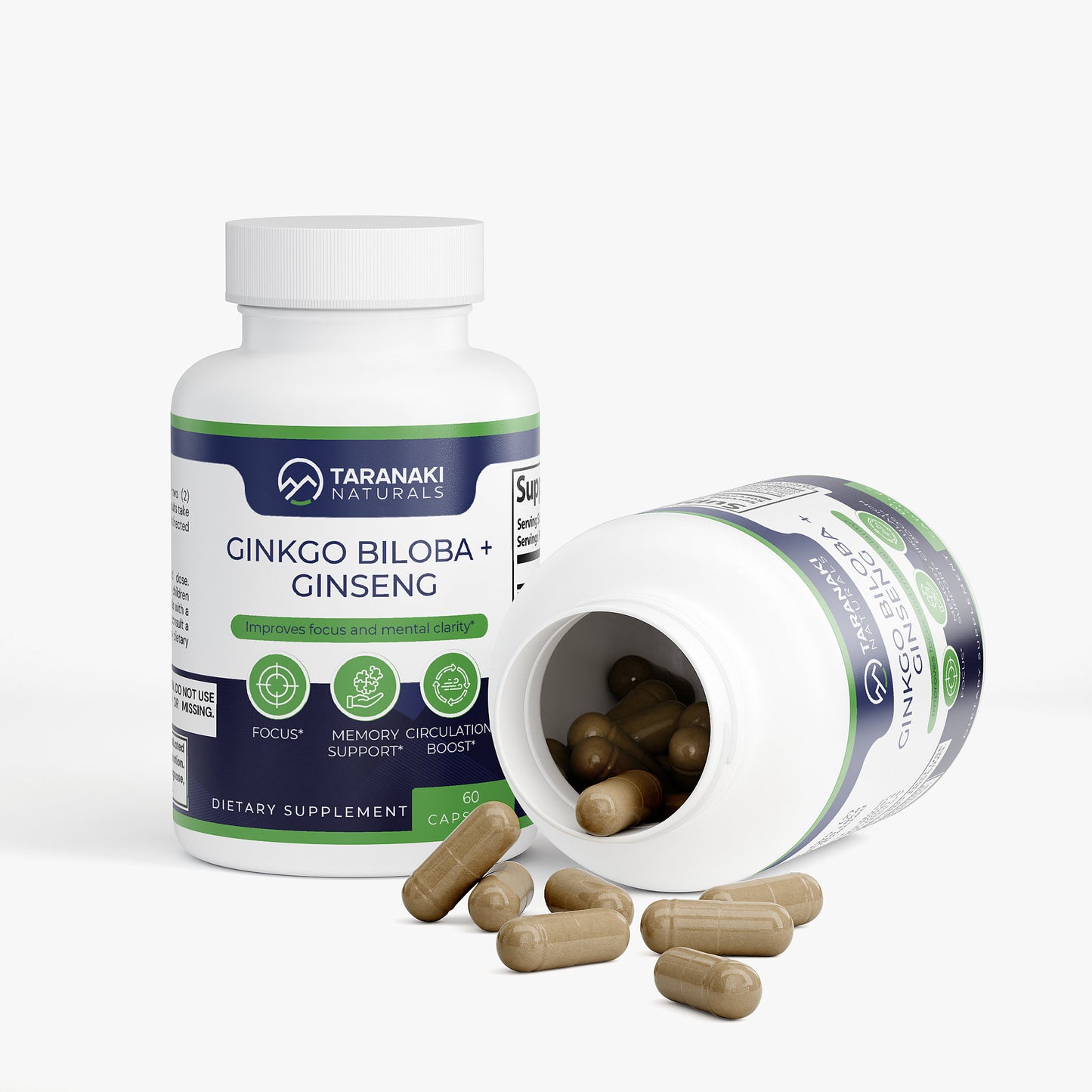Ginkgo Biloba + Red Ginseng - Vegan, Non-GMO, Gluten-Free 60ct