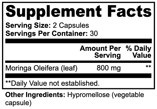 Moringa Pure - Premium Oleifera Leaf Supplement 60ct