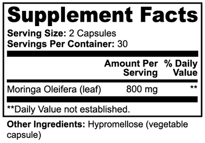Moringa Pure - Premium Oleifera Leaf Supplement 60ct