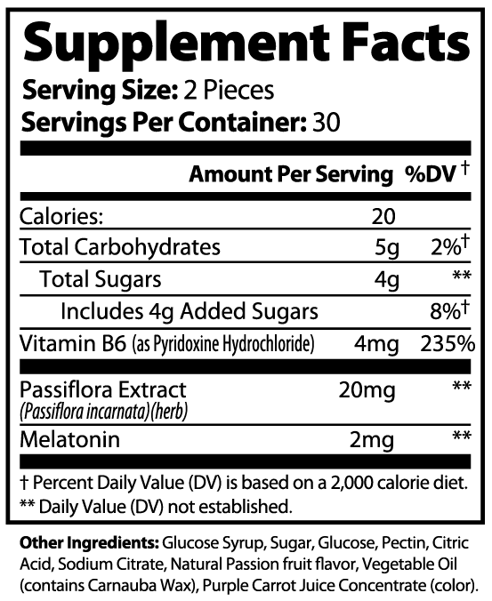 Sleep Well Gummies – Passiflora, Melatonin & B6