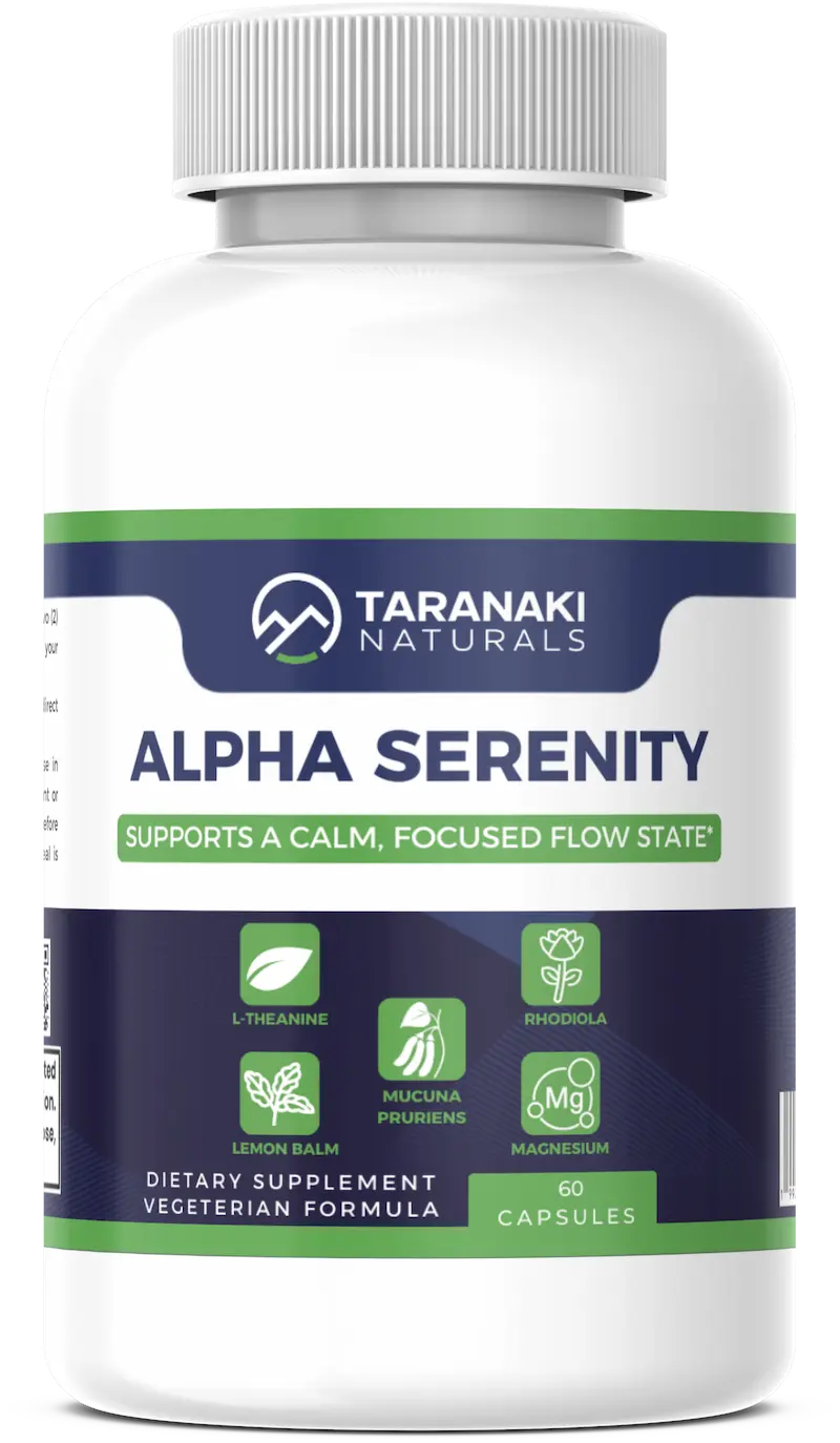 Alpha Serenity by Taranaki Naturals — 60 vegetarian capsules, adaptogen stress support without ashwagandha