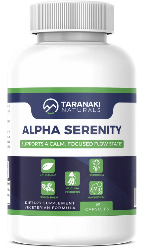 Alpha Serenity by Taranaki Naturals — 60 vegetarian capsules, adaptogen stress support without ashwagandha